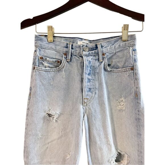 GRLFRND Karolina Don't Cry Daddy Raw Hem Cropped Ankle Jeans, Size 24 - Picture 8 of 15